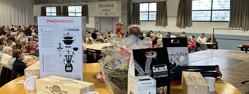 Table de lots à gagner au loto 2024 de la SPA de Lyon