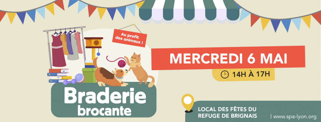 Visuel braderie SPA Lyon du 6 mai 2026
