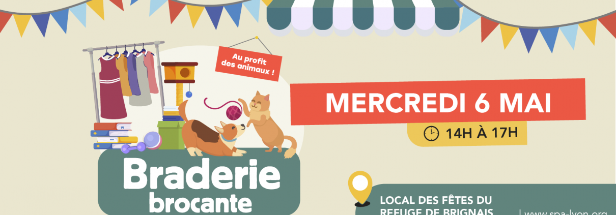 Visuel braderie SPA Lyon du 6 mai 2026